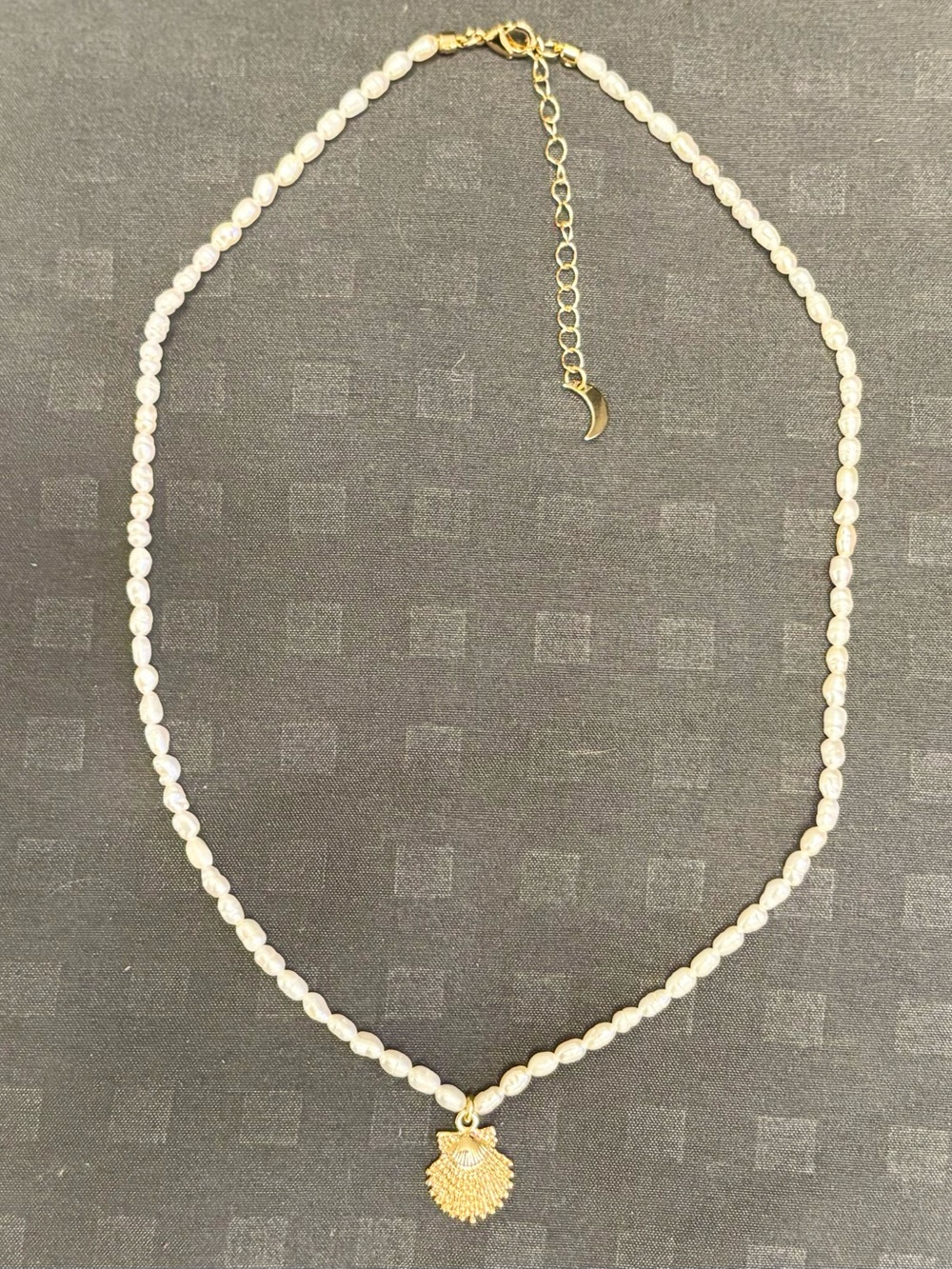 Mother of Pearl Beaded Gold Sea Shell Necklace - Elegant White Pearls